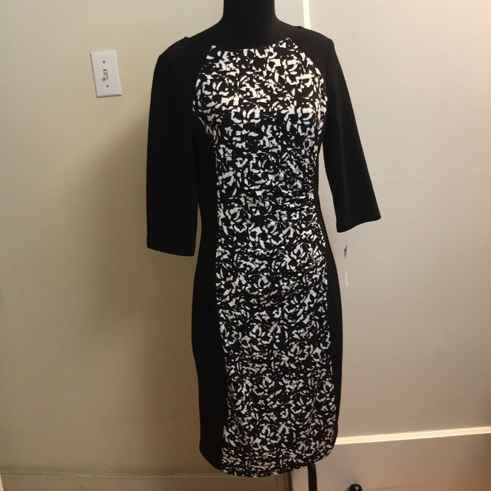 CHAPS black and white dress